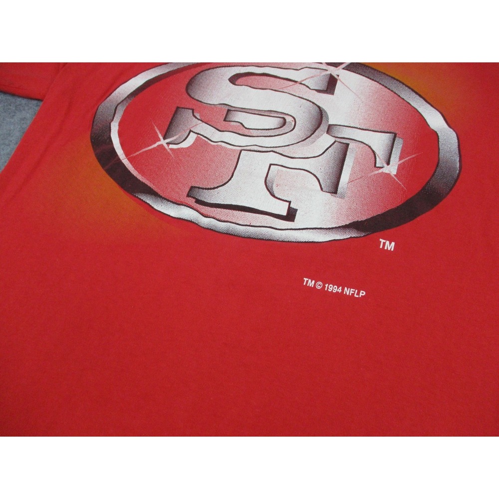 VINTAGE San Francisco 49ers Shirt Mens Large Red Black NFL Football 90s USA - Picture 13 of 16